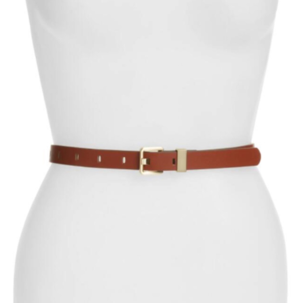 NWOT - Nordstrom Metal Keeper Belt (Brown + Gold, XS)